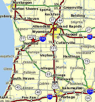 West Michigan Area Map